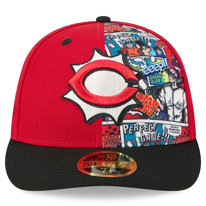 Casquette ajustée 59FIFTY basse New Era rouge/noir pour homme, édition 2025 des Cincinnati Reds, MLB Players' Weekend
