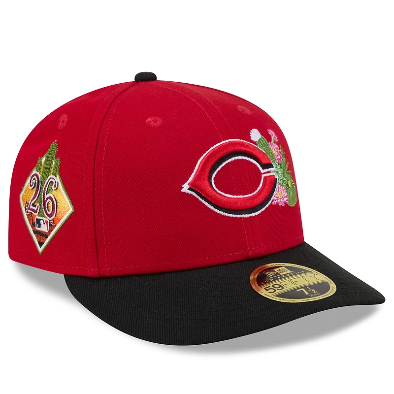 Casquette ajustée New Era rouge/noire Cincinnati Reds 2026 Spring Training Low Profile 59FIFTY pour homme