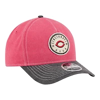 Casquette ajustable New Era rouge/noire Cincinnati Reds pour homme, modèle M-Crown 9FORTY en feutre.