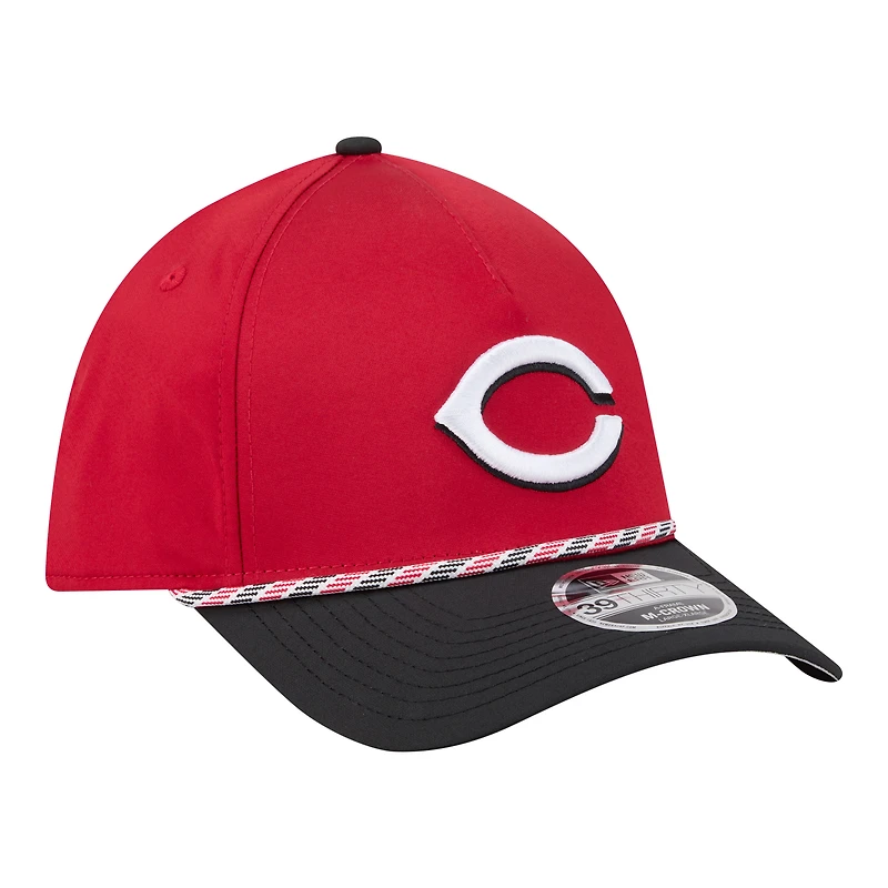 Men's New Era Red/Black Cincinnati Reds Rope M-Crown A-Frame 39THIRTY Flex Hat