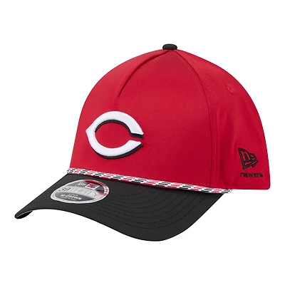 Men's New Era Red/Black Cincinnati Reds Rope M-Crown A-Frame 39THIRTY Flex Hat
