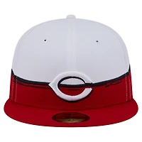 Men's New Era  Red/White Cincinnati Reds Paint Stroke 59FIFTY Fitted Hat
