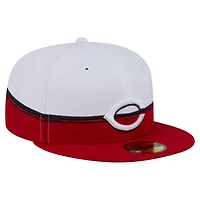 Men's New Era  Red/White Cincinnati Reds Paint Stroke 59FIFTY Fitted Hat