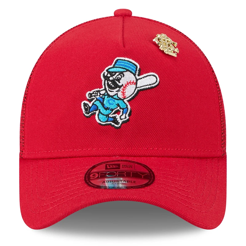 Casquette camionneur ajustable 9FORTY Big League Chew A-Frame pour homme New Era rouge des Cincinnati Reds 2025