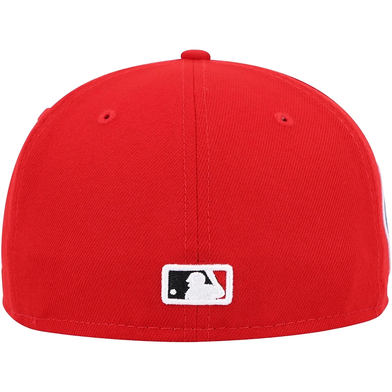 New Era Red Cincinnati Reds 11 Memorial Side Patch 59FIFTY Chapeau masculin