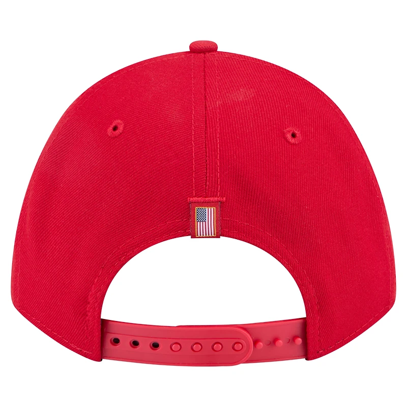 Men's New Era Red Cincinnati Reds American Flag 9FORTY M-Crown A-Frame Adjustable Hat