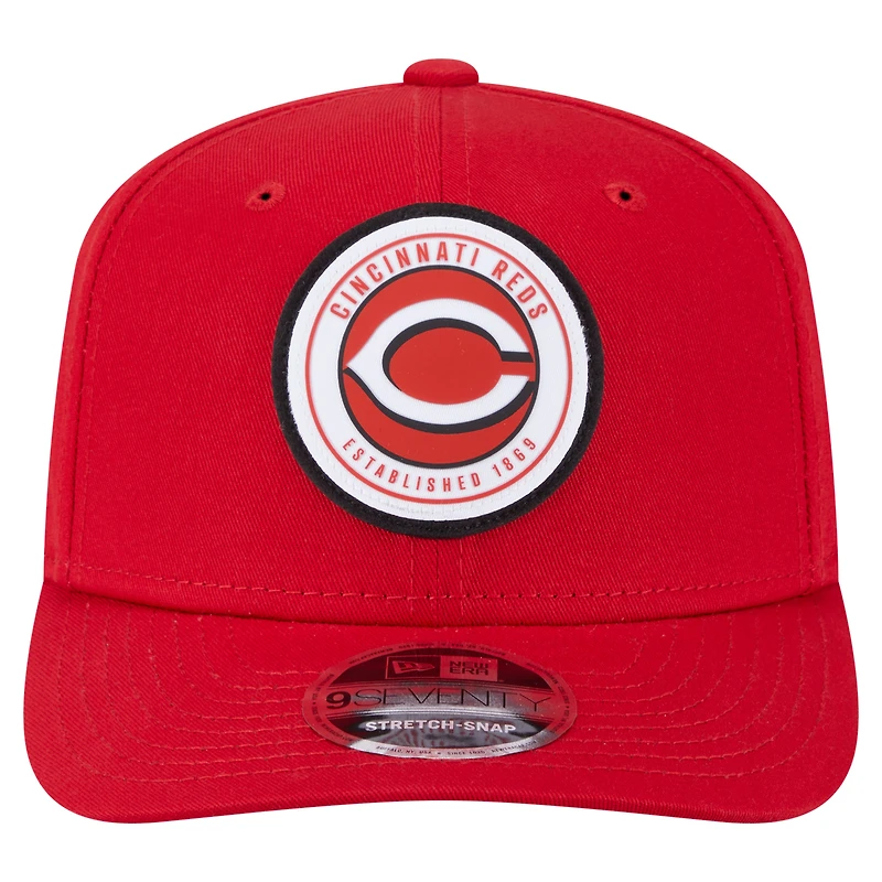 Casquette extensible à bouton-pression New Era 9SEVENTY rouge des Cincinnati Reds pour homme