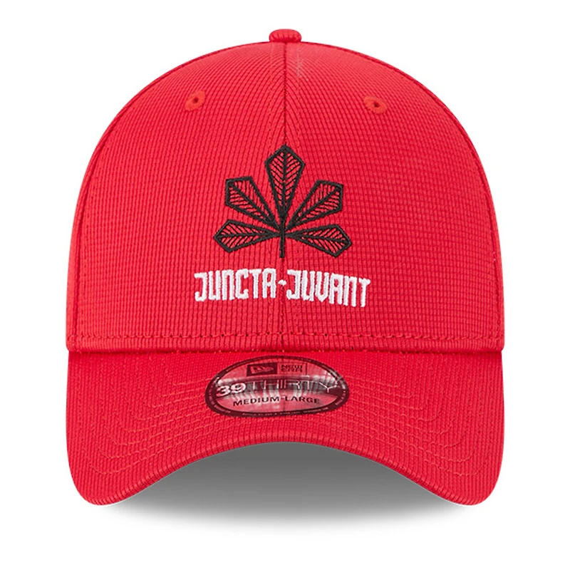 Casquette d'entraînement au bâton City Connect 39THIRTY Flex rouge New Era pour homme des Reds de Cincinnati