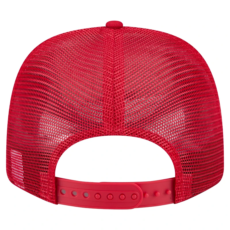 Casquette extensible à bouton-pression New Era 9SEVENTY rouge pour homme, motif drapeau des Reds de Cincinnati