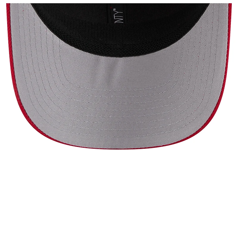 Casquette extensible à bouton-pression New Era 9SEVENTY rouge pour homme, motif drapeau des Reds de Cincinnati