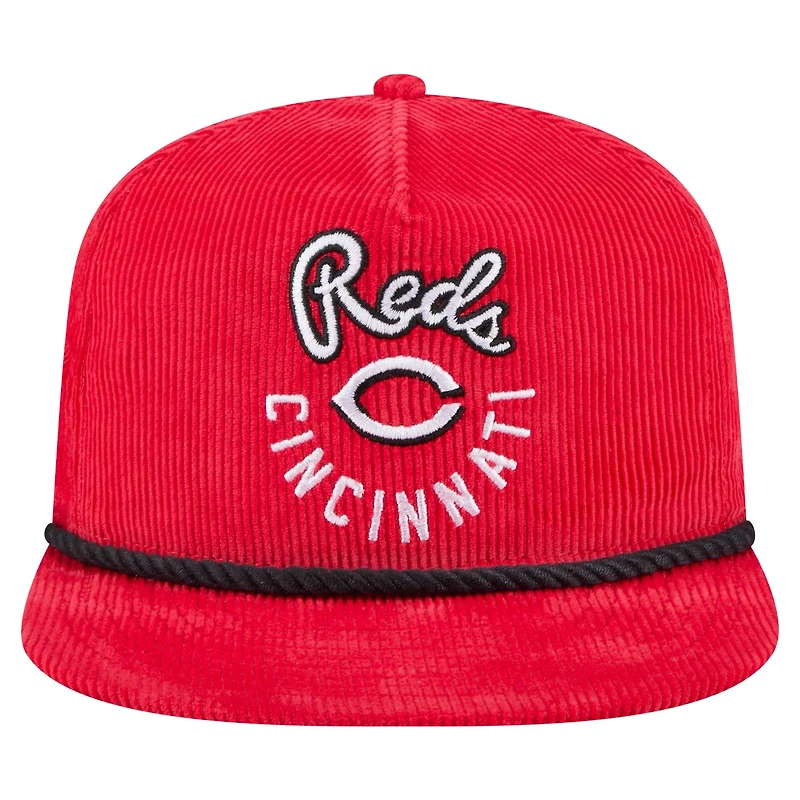 Casquette de golf ajustable en velours côtelé Full Circle des Cincinnati Reds de New Era pour homme