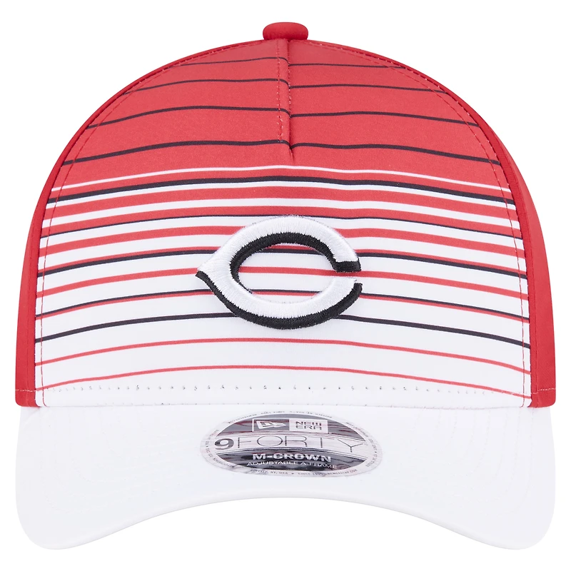 Casquette ajustable New Era Red Cincinnati Reds Gradient 9FORTY M-Crown pour homme