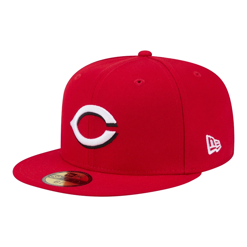 Men's New Era Red Cincinnati Reds Hidden Hit 59FIFTY Fitted Hat