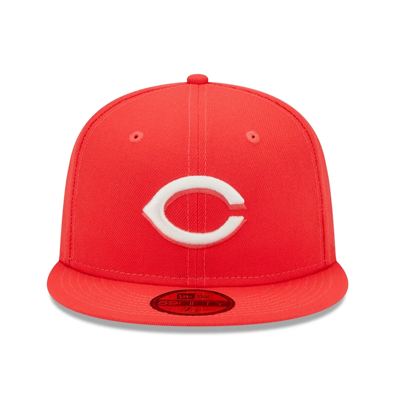 Casquette ajustée 59FIFTY avec logo surligneur Lava Reds Cincinnati New Era pour homme