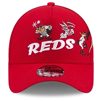 Men's New Era Red Cincinnati Reds Looney Tunes A-Frame 9FORTY Adjustable Hat