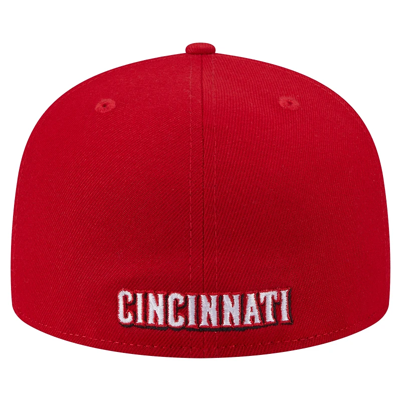 Casquette ajustée Overlap 59FIFTY des Cincinnati Reds de New Era pour homme