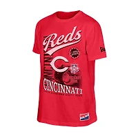 T-shirt oversize New Era rouge Cincinnati Reds pour homme, style rétro vieilli