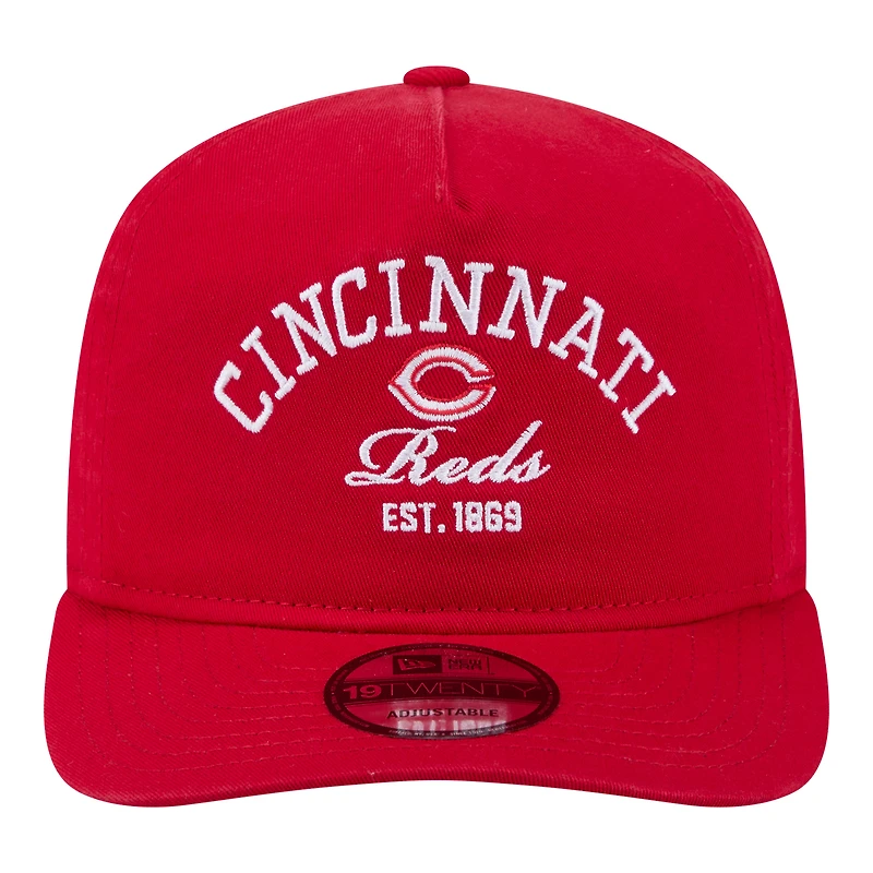 Men's New Era Red Cincinnati Reds Stacked 19TWENTY Adjustable Hat