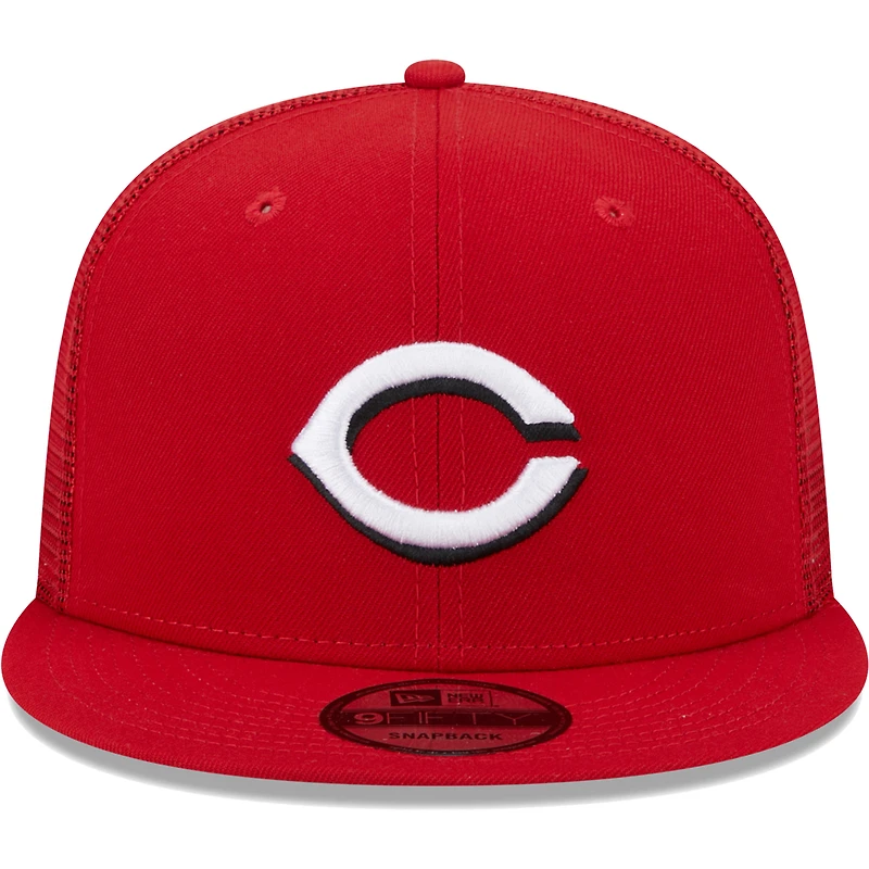 Casquette Snapback 9FIFTY Trucker couleur équipe des Cincinnati Reds New Era pour hommes, rouge