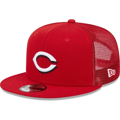 Casquette Snapback 9FIFTY Trucker couleur équipe des Cincinnati Reds New Era pour hommes, rouge