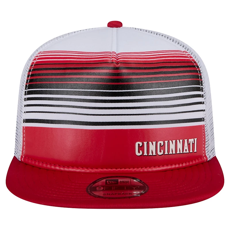 Men's New Era Red Cincinnati Reds Team Horizon 9FIFTY A-Frame Trucker Snapback Hat