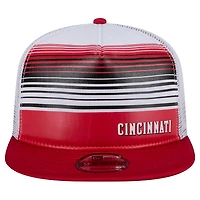 Men's New Era Red Cincinnati Reds Team Horizon 9FIFTY A-Frame Trucker Snapback Hat