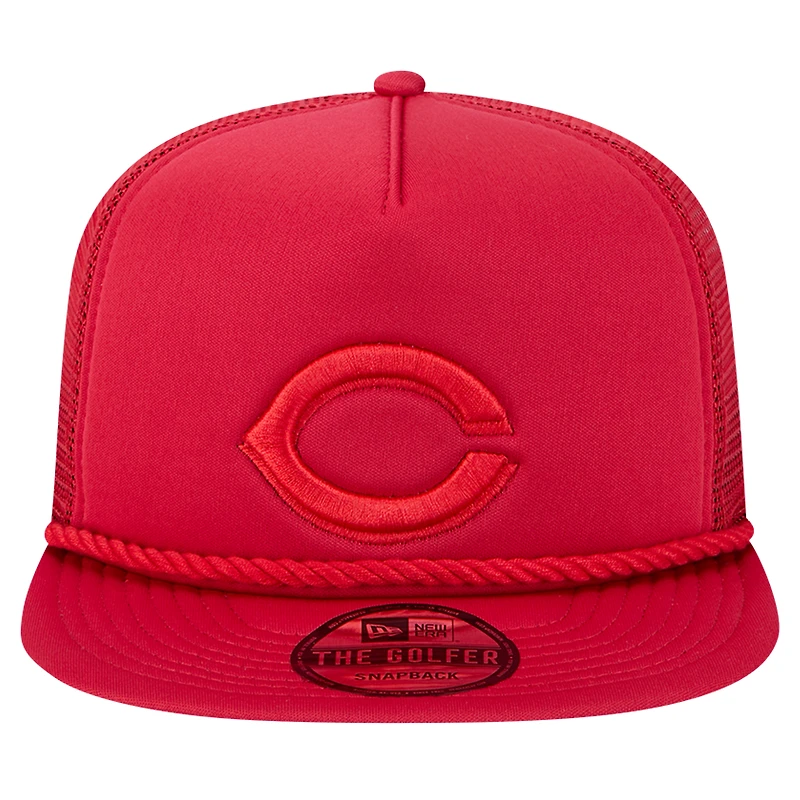 Casquette de golf à visière snapback en maille tonique Cincinnati Reds de New Era pour homme
