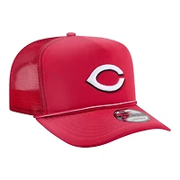 Men's New Era  Red Cincinnati Reds Worn A-Frame 9FIFTY Trucker Snapback Hat
