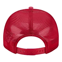 Men's New Era  Red Cincinnati Reds Worn A-Frame 9FIFTY Trucker Snapback Hat