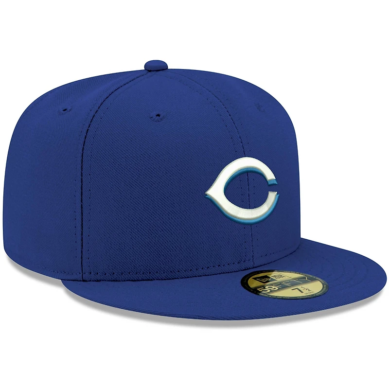 Casquette ajustée 59FIFTY blanche avec logo Cincinnati Reds New Era pour homme