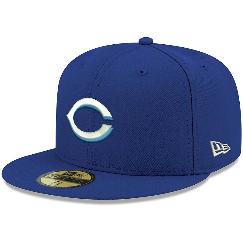 Casquette ajustée 59FIFTY blanche avec logo Cincinnati Reds New Era pour homme