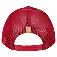 Men's New Era Stone/Red Cincinnati Reds Text A-Frame Trucker 9FORTY Hat