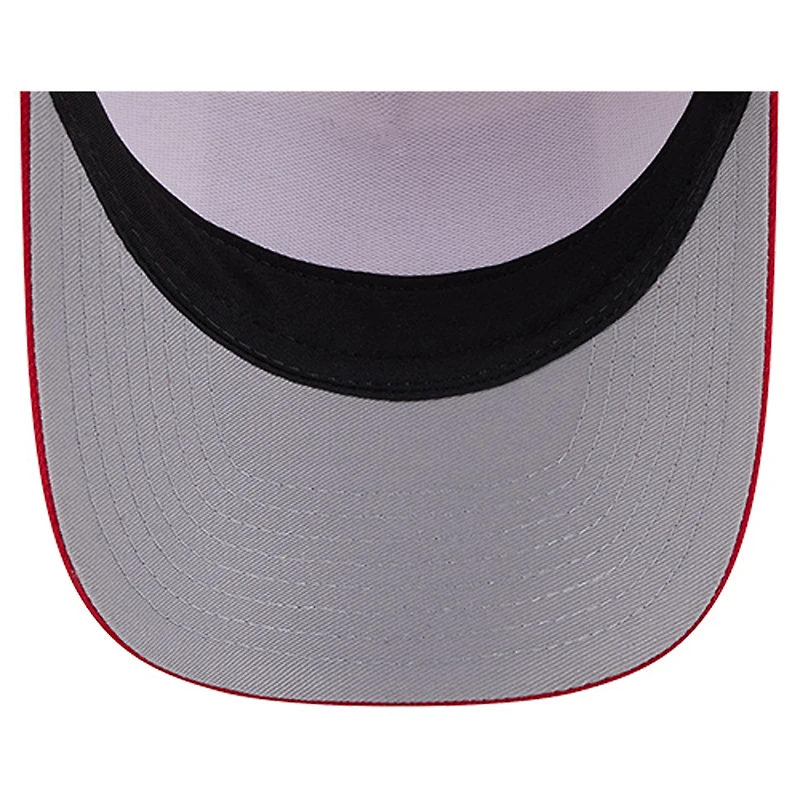 Men's New Era Stone/Red Cincinnati Reds Text A-Frame Trucker 9FORTY Hat