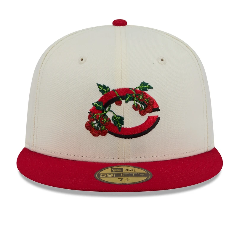 Men's New Era White/Red Cincinnati Reds Blossom 59FIFTY Fitted Hat