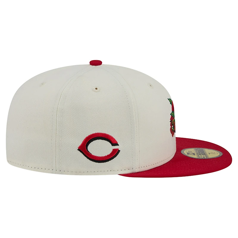 Men's New Era White/Red Cincinnati Reds Blossom 59FIFTY Fitted Hat