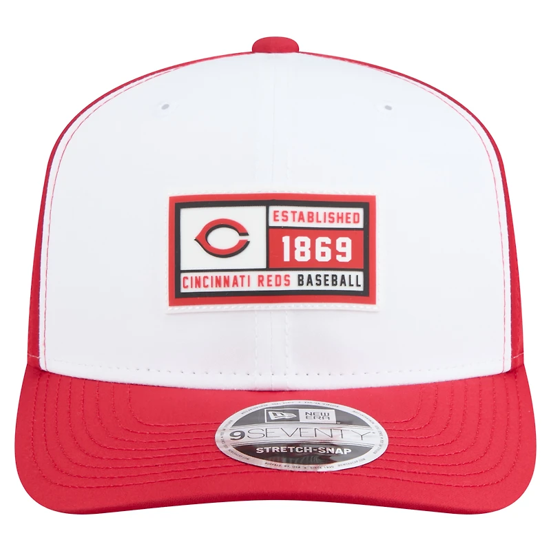 Men's New Era White/Red Cincinnati Reds Established Patch 9SEVENTY Adjustable Hat