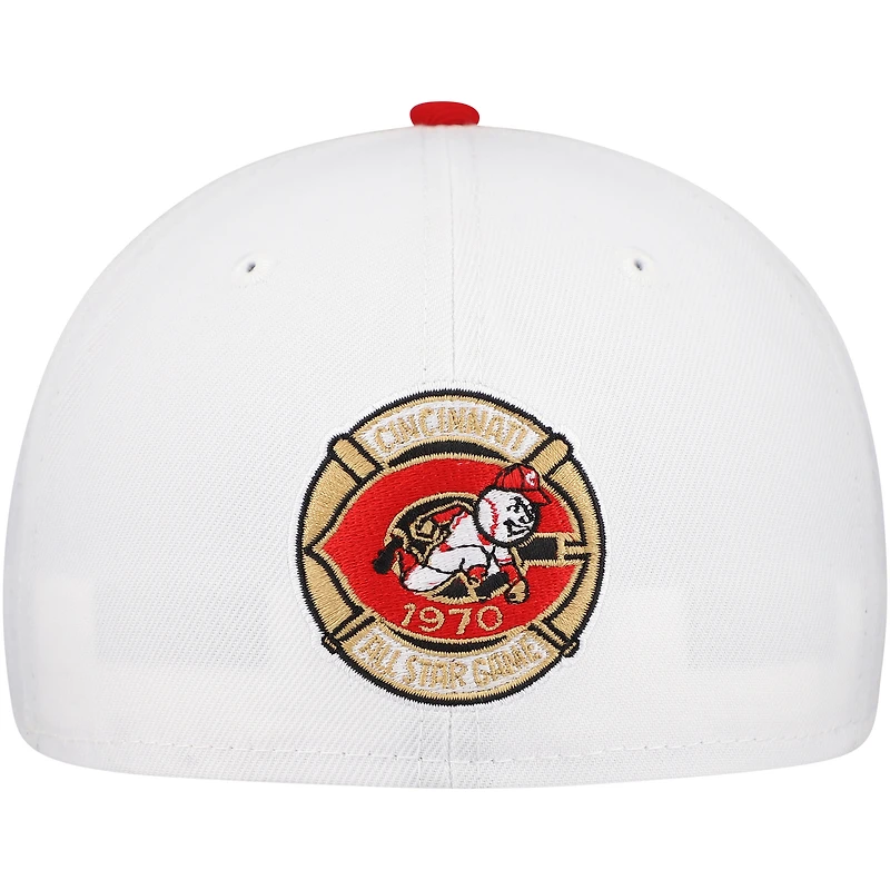 Men's New Era White/Red Cincinnati Reds Major Sidepatch 59FIFTY Fitted Hat