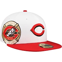 Men's New Era White/Red Cincinnati Reds Major Sidepatch 59FIFTY Fitted Hat