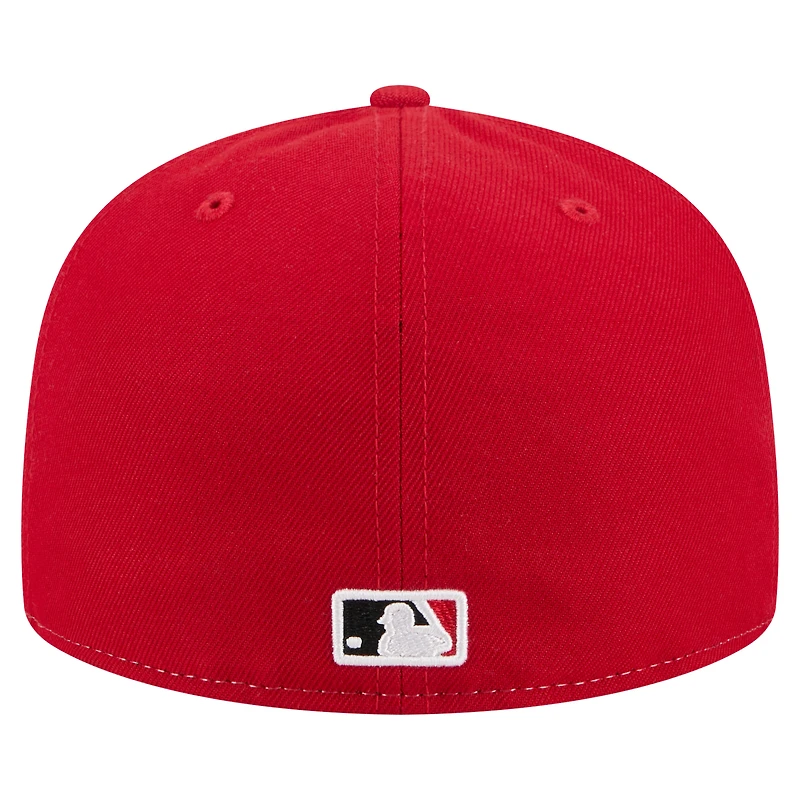 Casquette ajustée New Era 59FIFTY blanche/rouge pour homme des Cincinnati Reds
