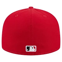 Casquette ajustée New Era 59FIFTY blanche/rouge pour homme des Cincinnati Reds