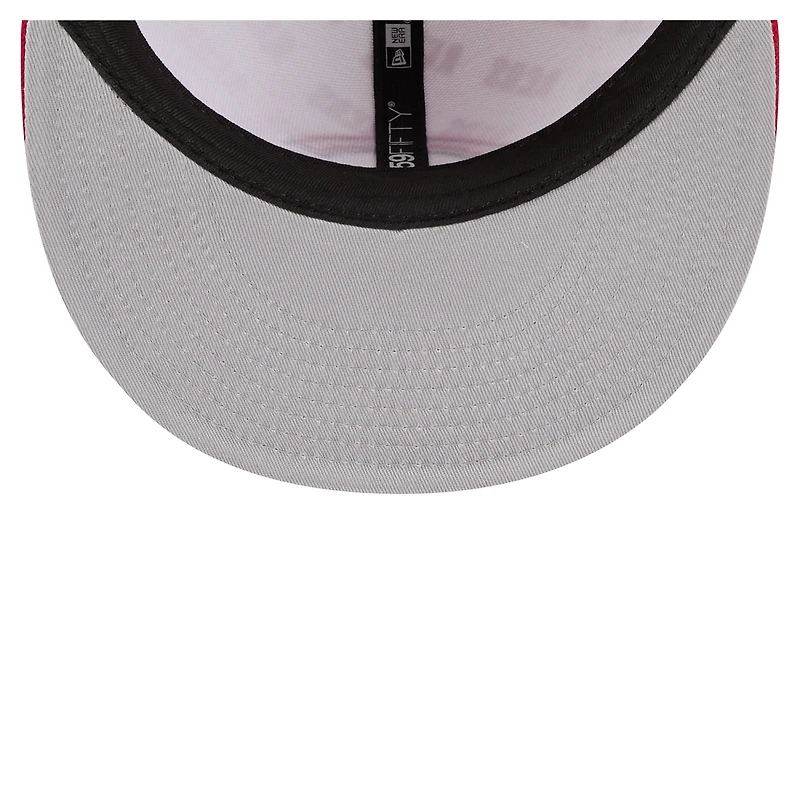 Casquette ajustée New Era 59FIFTY blanche/rouge pour homme des Cincinnati Reds