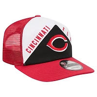 Men's New Era White/Red Cincinnati Reds Retro Cut 19TWENTY Adjustable Trucker Hat