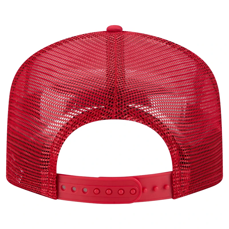 Men's New Era White/Red Cincinnati Reds Retro Cut 19TWENTY Adjustable Trucker Hat