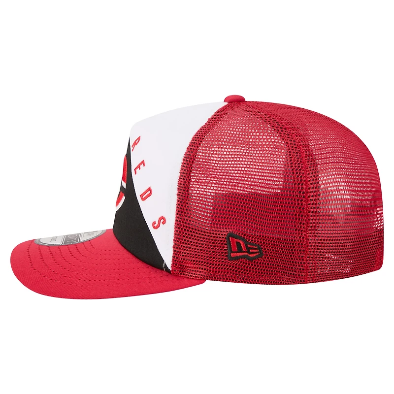 Men's New Era White/Red Cincinnati Reds Retro Cut 19TWENTY Adjustable Trucker Hat