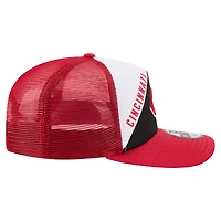 Men's New Era White/Red Cincinnati Reds Retro Cut 19TWENTY Adjustable Trucker Hat