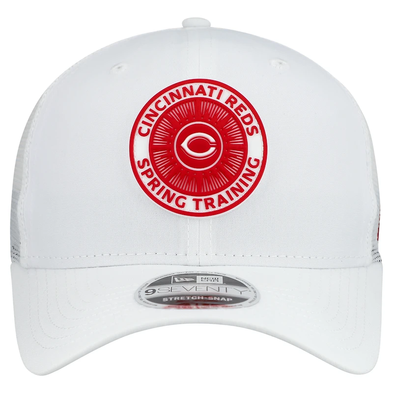 Men's New Era White Cincinnati Reds 2026 Spring Training Fan Pack 9SEVENTY Adjustable Trucker Hat