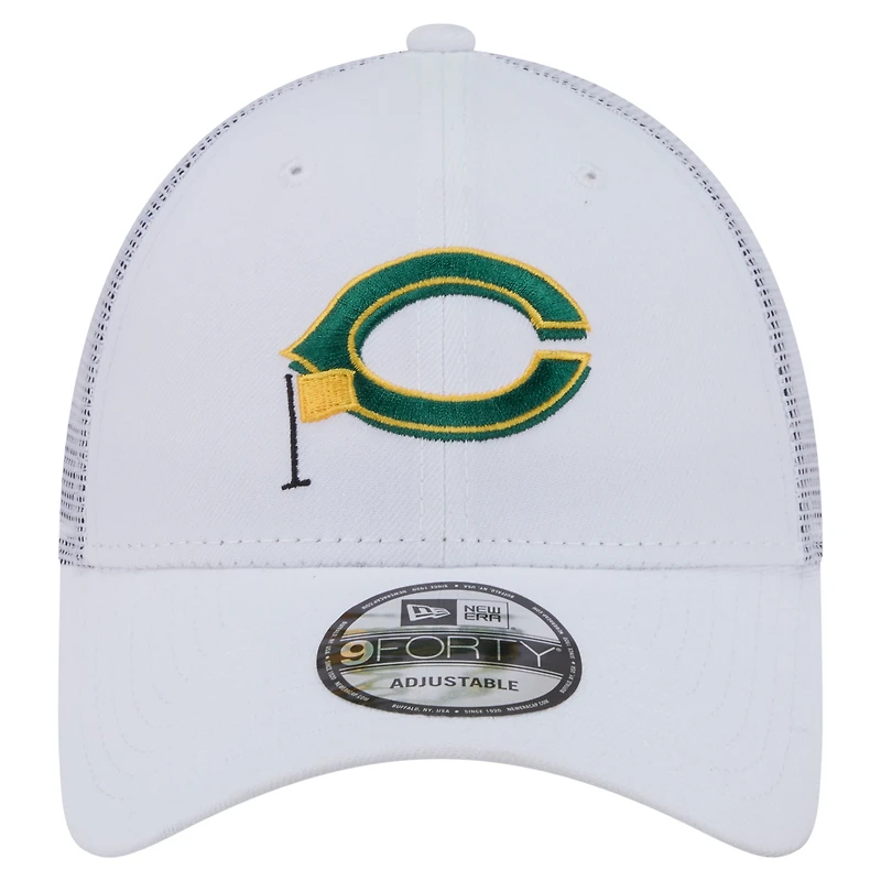 Casquette trucker ajustable New Era 9FORTY blanche à motif drapeau des Reds de Cincinnati pour homme