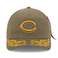 Men's New Era x Alpha Industries  Olive Cincinnati Reds A-Frame 9FORTY Adjustable Hat