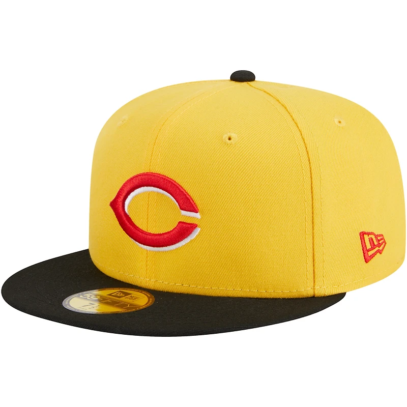 Casquette ajustée 59FIFTY Grilled Cincinnati Reds New Era pour homme, jaune/noir