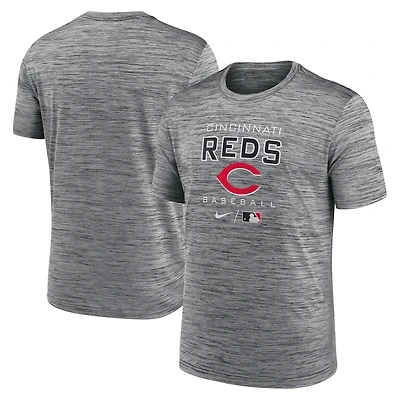 T-shirt Nike Anthracite Cincinnati Reds Authentic Collection Velocity Practice Performance pour homme